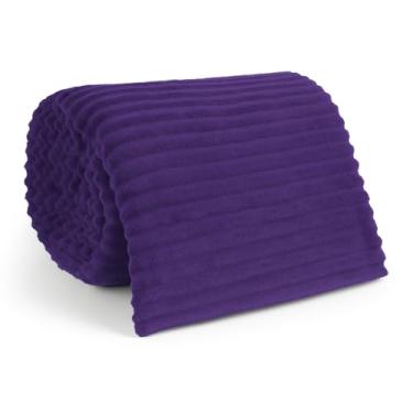 Imagem de Manta Cobertor Casal Microfibra Canelada Antialergica Macia Quentinha 180x200 cm Com Cobertor Queen(Roxo,2)