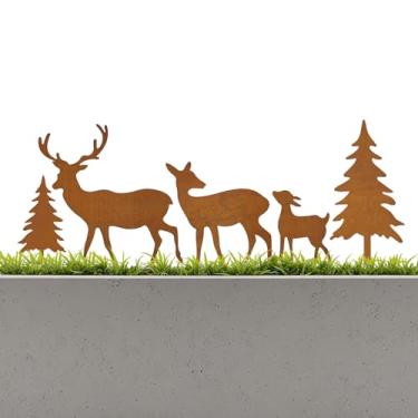 Imagem de DAECHAO 5 peças de estacas decorativas de jardim de metal, flores de metal para arte de quintal externo, ornamentos de gramado, decoração externa para gramado, jardim de flores e passarela, decorações