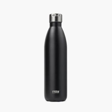 Imagem de TYESO - Copo Térmico 1000ml Inox Garrafa em Forma de Cola - Um Garrafa Térmica Desportivo Adequado para Casa e para Viagens.(Preto)