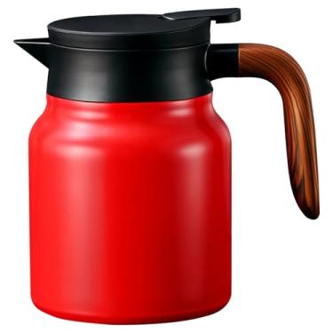 Imagem de Bule de chá de 800 ml com isolamento térmico com infusor, tampa com visor de temperatura inteligente, interior de aço inoxidável 316, design floral vintage, capacidade grande, operação com uma mão