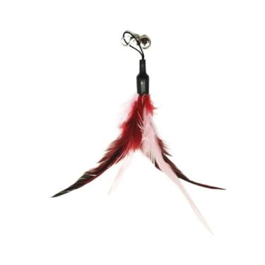 Imagem de Luzhengyang Recargas de varinha Feather Cat Teaser – Cabeças inspiradas em pássaros naturais, acessórios de brinquedo de gato para brincadeiras interativas (pacote com 5) (refil de penas nº 2)