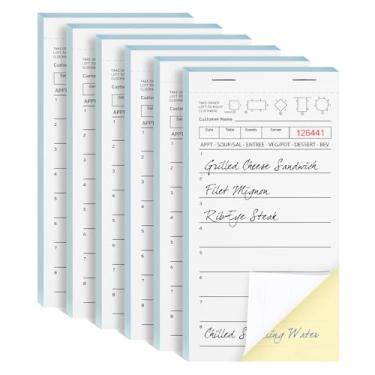 Imagem de DGBDPACK 6 verificações de convidados para servidores, blocos de notas de servidor, caderno de cheques de garçom, bloco de notas de garçonete para restaurantes, 40 folhas/pacote, 240 pedidos com papel