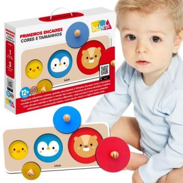 Imagem de Brinquedo Educativo Encaixar Cores Tamanhos Infantil Bebês - Babebi