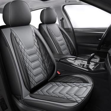 Imagem de FREESOO Capas de assento de carro conjunto completo de capa de assento automotivo acessórios compatíveis com airbag ajuste universal para 5 assentos preto cinza