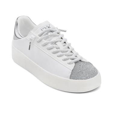 Imagem de DKNY Tênis feminino Ginali Everyday com cadarço e plataforma, Branco, 38