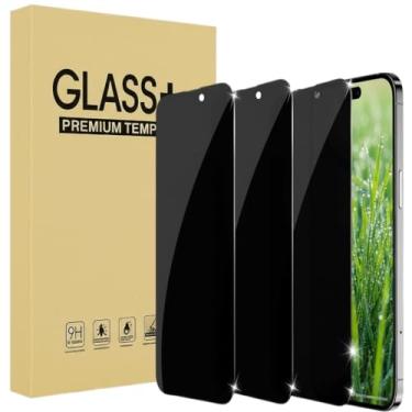 Imagem de Pacote com 3 protetores de tela de privacidade para iPhone 15 Pro (6,1 polegadas), película de vidro temperado anti-espião, ultrarresistente, ângulo de privacidade equilibrado de 28 graus - Ferramenta