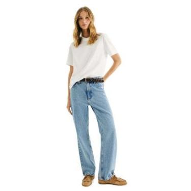 Imagem de Calça Hering Jeans Feminina Wide Leg Cintura Média-Feminino