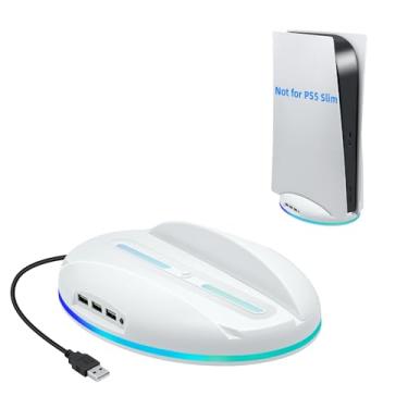 Imagem de Mcbazel RGB Vertical Stand for PS5 Console, LED Base Gaming Stand with USB Hub Compatible with PS5 Console - White (NOT for PlayStation 5 Slim/Pro)