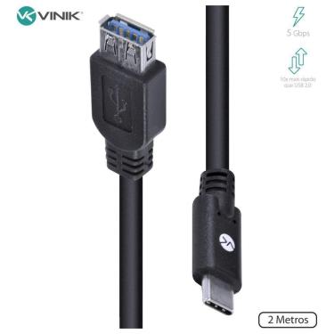Imagem de Cabo Usb Tipo C Para Extensor Usb A Femea Gen1 5gbps 2 Metros - C32uaf-2