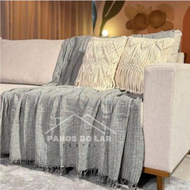 Imagem de Kit 2 Manta Para Sofá Kink Gigante 2 E 3 Lugares 3,00x1,80 Capa Protetor De Sofa Grande De Luxo Cinza Mesclado