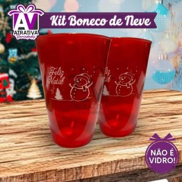 Imagem de Kit copo boneco de neve 10 copos (acrilico) - Fortinjet