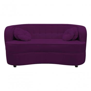 Imagem de Sofá Curvo 3 Lugares Orgânico Sala Recepção Escritório Decorativo Luxo Panamá 185cm Suede Roxo
