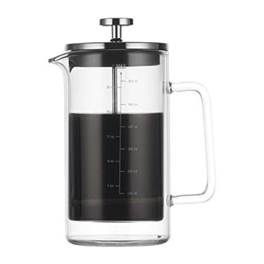 Imagem de Cafeteira Francesa de Parede 20oz com Copo Vidro Borossilicato Resistente ao Calor Aço Inoxidável Alta Densidade Premium Ótima Filtração Design Amigável Usuário Ambientalmente Múltiplos Usos Fácil Lim