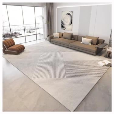 Imagem de SPXMQSS Tapetes de sala de estar, tapetes para quarto, antiderrapante, lavável, tapete que não cai, tapete interno de pelo baixo para quarto, sala de estar, cinza claro
