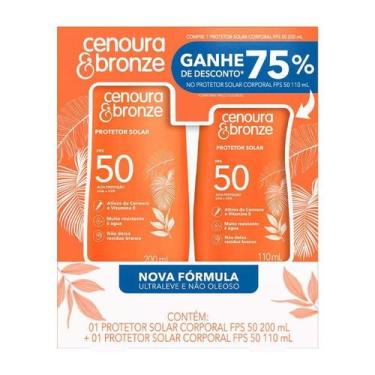 Imagem de Kit Protetor Solar Corporal Cenoura & Bronze FPS50 200ml + Protetor So