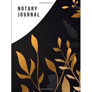 Imagem de Hardcover Notary Journal: 8.5x11 Large Notarial Logbook / With 200 Numbered Pages - Two Record Logs Per Page / 400 Records / Gold Leaves on Modern ... Art / Ledger Book Gift For Signing Agents