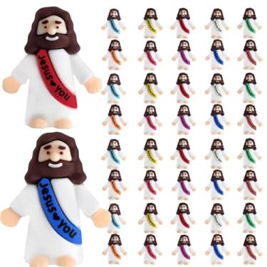 Imagem de Babelshar 20 bonecos de pequeno Jesus, mini Jesus Love You em massa, decorações de bolso em miniatura para esconder e buscar, presente de festa cristã religiosa para escola dominical de ovo de Páscoa