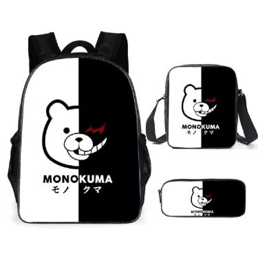 Imagem de Conjunto de mochilas Danganronpass Bear School, 3 unidades para crianças