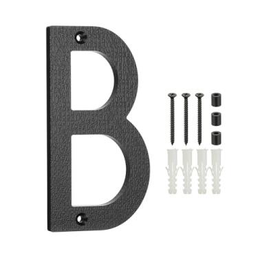Imagem de PATIKIL Números de casa de 15 cm para fora, letra B, textura de plástico ABS, número de casa flutuante, números de porta de endereço de caixa de correio moderna com kit de unhas para rua residencial