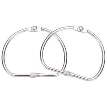 Imagem de PATIKIL 2 peças de anel de fichário em forma de D, anéis de metal com folhas soltas de 2,7 polegadas, organizador de fita Washi para cartão de índice, casa, escritório, chaves, fotos, faça você mesmo