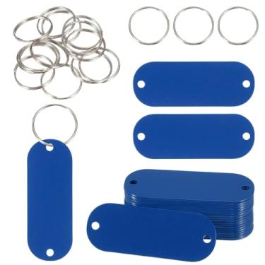 Imagem de PATIKIL 20 peças em branco para estampagem de metal, etiquetas de nome de 5 cm de aço inoxidável, placas de metal, disco de placa com 2 furos, chaveiro para gravação a laser, etiquetas de coleira de