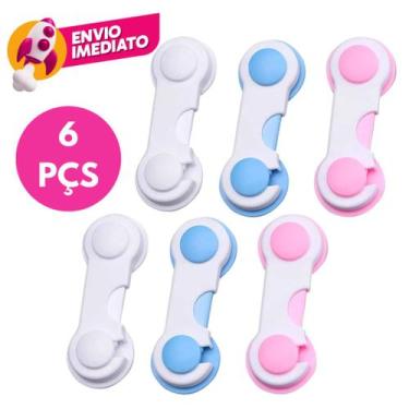 Imagem de Kit Trava Segurança Gaveta Porta Armário Cômoda Tranca Geladeira Prote