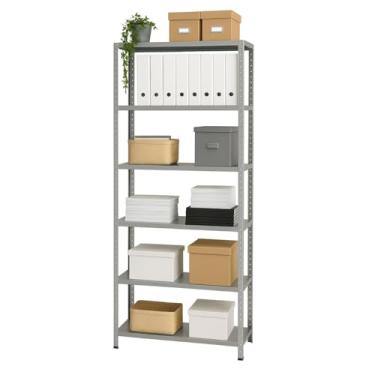 Imagem de Prateleira De Aço 90x198 Com 6 Bandejas Multiuso Galvanizada Industrial Antiferrugem Armario Estante - Suporta Até 25kg Por Bandeja Distribuídos