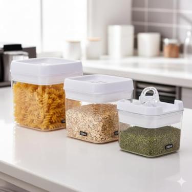 Imagem de Mood Lock – Kit 3 Potes Herméticos Quadrados com Trava e Alça (1800ml, 1000ml e 280ml)