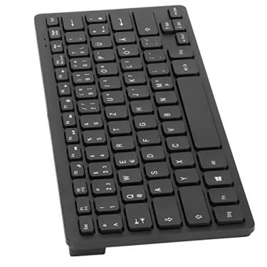 Imagem de Naroote Teclado Mecânico Durável Ultrafino Design Ergonômico Compacto Com Fio 78 Teclas para Laptops PC, Feito de ABS, Preto (Layout QWETZ alemão)
