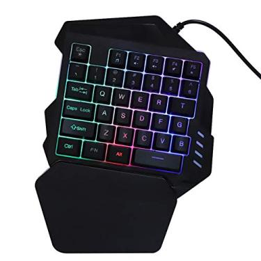 Imagem de Fafeicy J50 Gaming Mouse Keyboard Combo Teclado de Uma Mão Com Luz de Fundo LED 5 DPI Ajustável Design Ergonômico para Jogadores de PC OS X