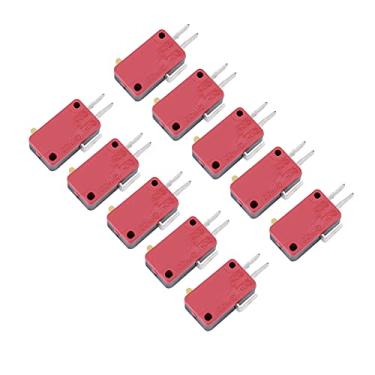 Imagem de HEEPDD Microinterruptor Vermelho de 3 Pinos, Botão de Microinterruptores Com Configurações Fechadas Normalmente Abertas para Máquinas de Jogos, Durabilidade Extrema, Ciclos de 10M, Compatibilidade