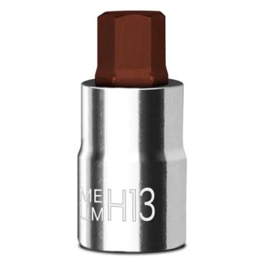 Imagem de BLACKROBOT Soquete de broca hexagonal de 13 mm, soquete de chave Allen H13 de 1/2 polegada, métrico, totalmente polido, cabeça de aço S2 feita para reparo