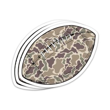 Imagem de Adesivo de futebol camuflado, 3 peças, adesivo esportivo de jogador de futebol esportivo, suporte para o dia do jogo, à prova d'água, adesivos de vinil para garrafa de água, capacete, laptop