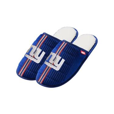 Imagem de FOCO Chinelo masculino NFL oficialmente licenciado com logotipo principal do dia do jogo, cor do time, sherpa, New York Giants - Azul, 11-12