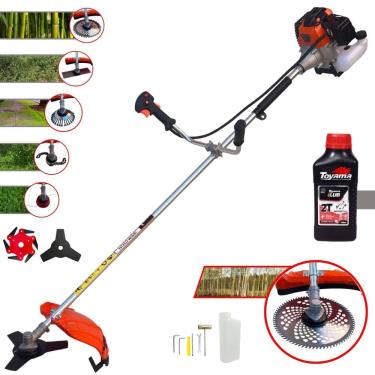 Imagem de Podador de Grama Import Way IWRGM2T5X163 63cc Com Carretel + Facas 2 Pontas, 3 Pontas, 6 Pontas, 40 Dentes, 80 Dentes, Trimmer e Escova + Óleo Toyama