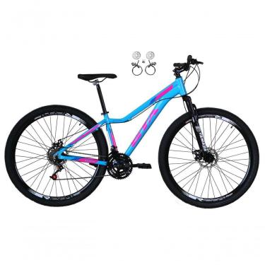 Imagem de Bicicleta Aro 29 Feminina Gta Start 21v Freio A Disco Hidráulico Alumínio Garfo Suspensão - Azul-rosa
