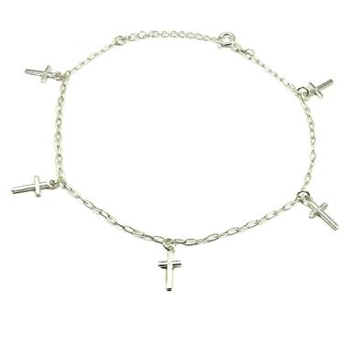 Imagem de Tornozeleira Cruz Prata Legitima 925