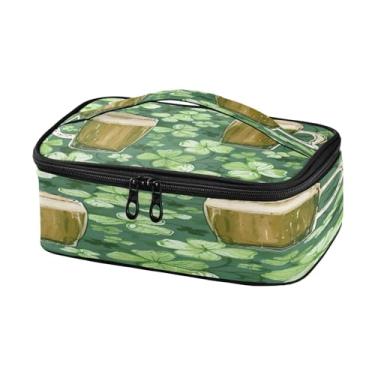 Imagem de Wassud Copos de cerveja e trevos (2) lancheira pequena, mini bolsa térmica térmica portátil com alça para escritório, praia, viagens