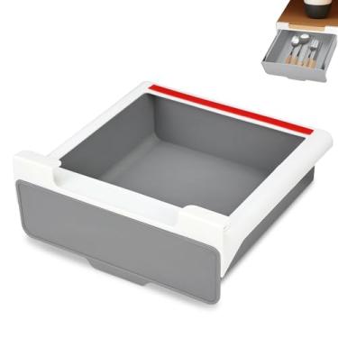 Imagem de Gaveta para Armário de Cozinha - Organizador de Espaço Vertical, Adaptável a Prateleiras, Ideal para Frutas, Legumes e Alimentos (Cinza)