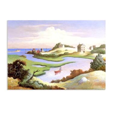 Imagem de Zeichn8u Thomas Hart Benton Paintings Wall Art From My Mother's House Reproduções de arte clássica Thomas Hart Benton Pôster em tela para sala de estar decoração de parede de casa 100 x 70 cm