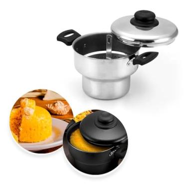 Imagem de Cuscuzeira de Alumínio 2,9 Litros com Revestimento Antiaderente para Cuscuz Perfeito e Saudável