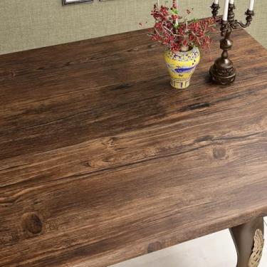 Imagem de FunStick 40 x 609 cm, papel de contato de madeira marrom, papel de parede grosso de madeira de bétula, descasque e cole papel de contato de grão de madeira, autoadesivo, removível, rolo de papel de