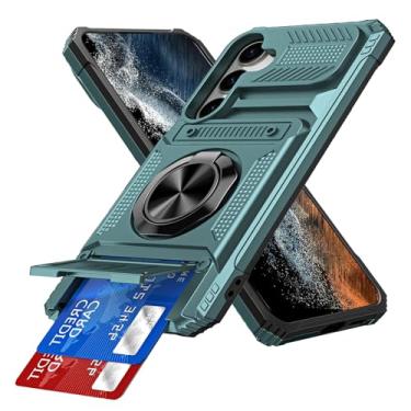 Imagem de COTDINFOR Capa compatível com Samsung Galaxy A17 5G com suporte para cartão embutido 2 porta-cartões e suporte, proteção de grau militar, capa carteira à prova de choque para Samsung Galaxy A17 5G