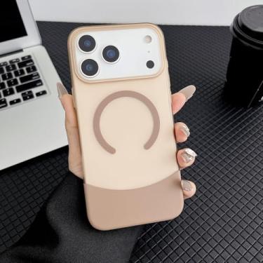Imagem de SFDSUH Capa magnética para iPhone 16 Pro com carregamento sem fio e proteção contra impactos (para iPhone 16 Pro/Dourado Deserto)