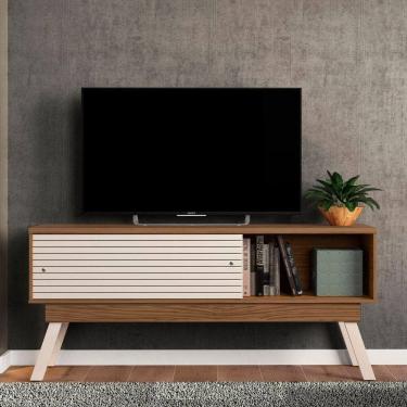 Imagem de Rack Tv 65 Pol 150cm Bancada Para Sala Orlin Naturale-off White M20 - D`rossi