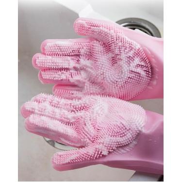 Imagem de Luvas de remoção de pelos de animais de estimação – Dupla face de silicone para cuidados com animais de estimação + luvas de massagem, escovas de queda suaves para cães, gatos e cavalos com pelo longo