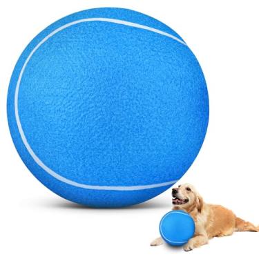 Imagem de HETOO Bolas de tênis para cães: bolas grandes de brinquedos para cães de pastoreio de 24 cm - brinquedos gigantes de bola de tênis para uso interno para cães pequenos, médios e grandes, presentes de