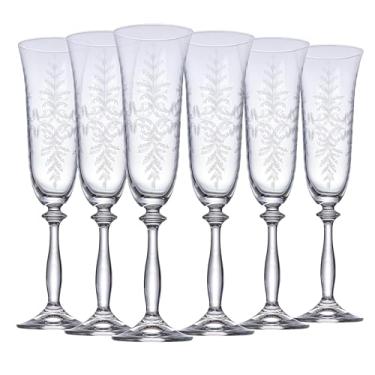 Imagem de Jogo de 6 Taças para champanhe Angela pantografada em cristal ecológico 190ml A24,5cm