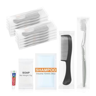 Imagem de Lomgwumy Kit de higiene, kit de escova de dentes de viagem apresenta itens embalados individualmente. Suprimentos de higiene a granel são ideais para viagens, hotéis, acampamento e uso doméstico