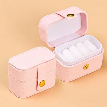 Imagem de Estojo de anel de joias de viagem, caixa pequena, mini armazenamento portátil para mulheres, presente de dama de honra de casamento